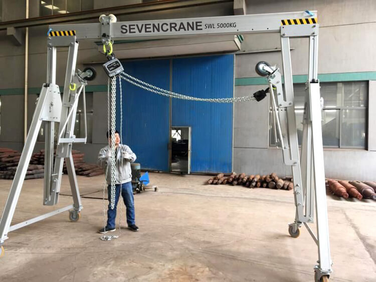 1.2t Portable Aluminum Gantry Crane To Singapore SEVENCRANE